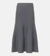 Khaite Odil Wool Skirt In Grey