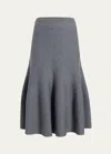 Khaite Odil Wool Skirt In Sterling