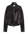 Khaite Odin Zip-front Leather Jacket In Black
