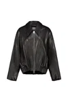 Khaite Odin Zip-front Leather Jacket In Black