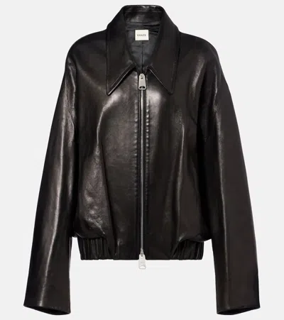 Khaite Odin Leather Jacket In Black