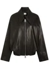 Khaite Odin Zip-front Leather Jacket In Black