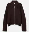 Khaite Chocolate Wool Oversize Odin Jacket In Brown