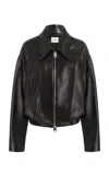 Khaite Odin Zip-front Leather Jacket In Black