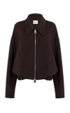 Khaite Odin Zip-front Wool Jacket In Brown