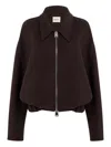Khaite Odin Zipped-wool Jacket In Brown