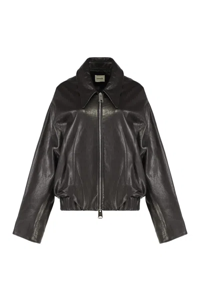 Khaite Odino Jacket In Leather In Black