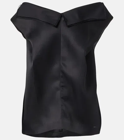 Khaite Silk Gazar Top In Black