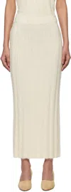 Khaite Off-white Claire Midi Skirt In 103 Cream