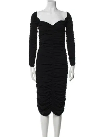 Pre-owned Khaite Off-the-shoulder Knee-length Dress In Black