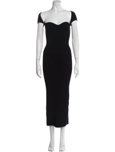 Pre-owned Khaite Off-the-shoulder Long Dress In Black