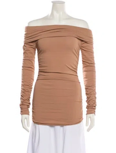 Pre-owned Khaite Off-the-shoulder Long Sleeve Top In Neutral