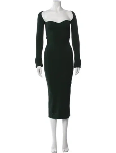 Pre-owned Khaite Off-the-shoulder Midi Length Dress W/ Tags In Green