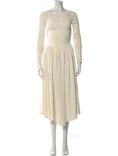 Pre-owned Khaite Off-the-shoulder Midi Length Dress W/ Tags In Neutral