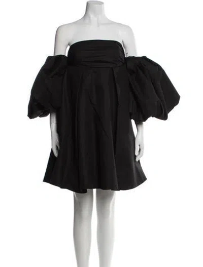 Pre-owned Khaite Off-the-shoulder Mini Dress In Black