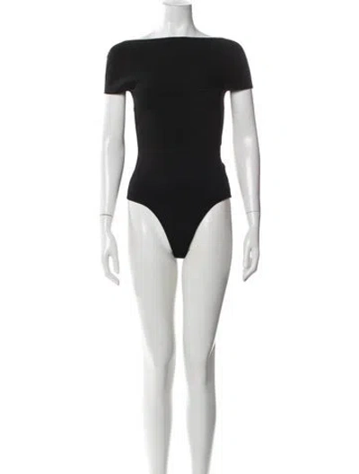 Pre-owned Khaite Off-the-shoulder Short Sleeve Bodysuit W/ Tags In Blue