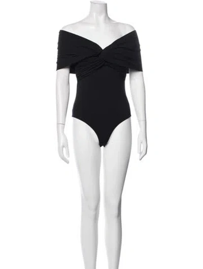 Pre-owned Khaite Off-the-shoulder Sleeveless Bodysuit In Black