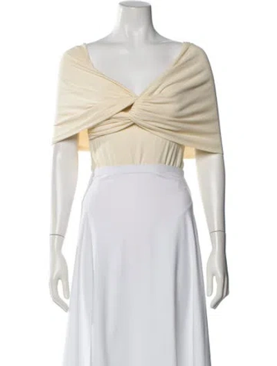 Pre-owned Khaite Off-the-shoulder Sleeveless Top In White