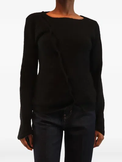Pre-owned Khaite Off-the-shoulder Sweater In Black