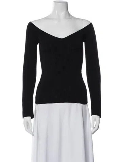 Pre-owned Khaite Off-the-shoulder Sweater In Black