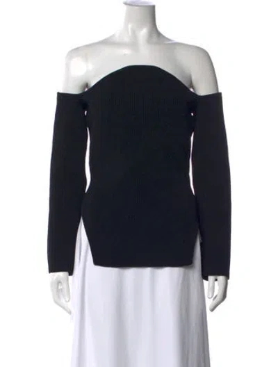 Pre-owned Khaite Off-the-shoulder Sweater In Black