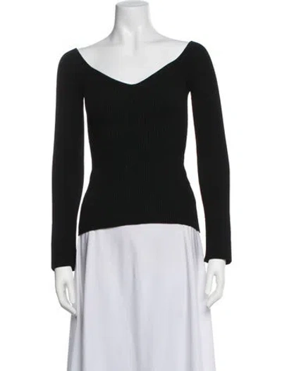 Pre-owned Khaite Off-the-shoulder Sweater In Black