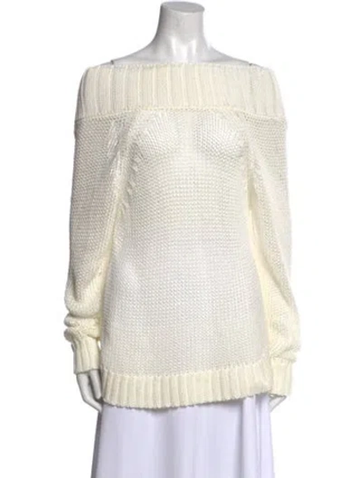 Pre-owned Khaite Off-the-shoulder Sweater In Neutral