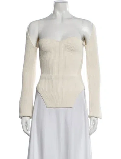 Pre-owned Khaite Off-the-shoulder Sweater In Neutral