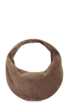 Khaite Medium Olivia Hobo Suede Shoulder Bag In Toffee