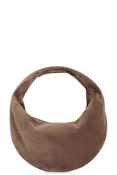 Khaite Medium Olivia Hobo Suede Shoulder Bag In Toffee