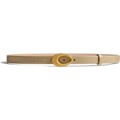Khaite Olivia Leather Belt In Sand