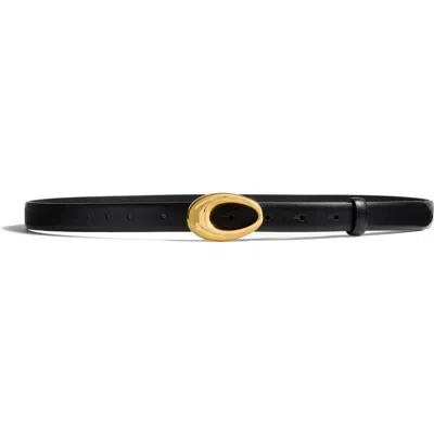 Khaite Olivia Leather Belt In Black