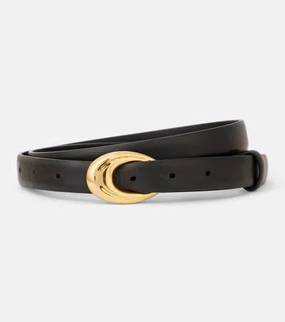 Khaite Olivia Leather Belt In Black