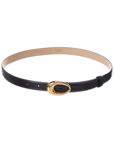Khaite Olivia Leather Belt In Black