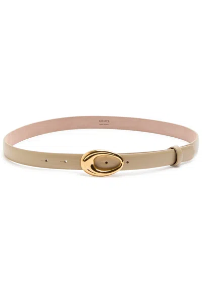 Khaite Olivia Leather Belt In Brown