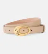 Khaite Olivia Leather Belt In Neutral