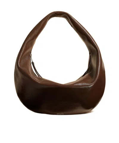 Khaite Olivia Leather Tote Bag In Brown