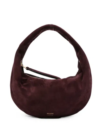 Khaite Olivia Leather Tote Bag In Burgundy