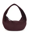 Khaite Olivia Medium Suede Hobo Bag In Rouge Noir