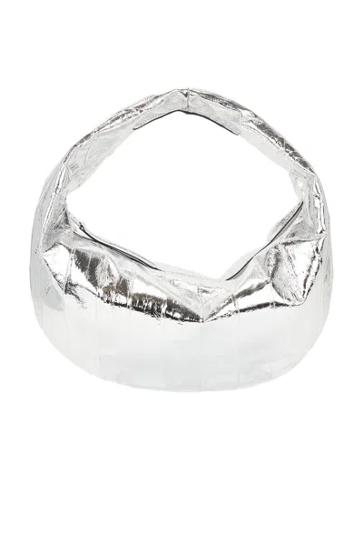 Khaite Medium Laminated Olivia Hobo Bag In Silver