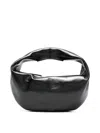 Khaite Olivia Medium Patent Leather Hobo Bag In Black