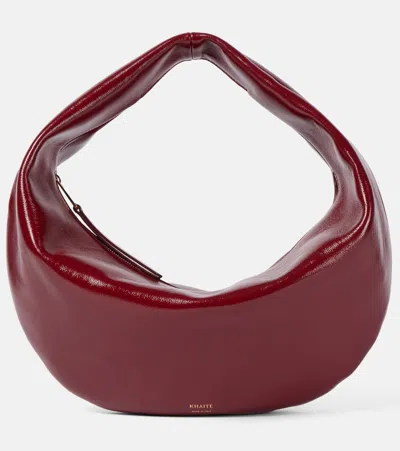 Khaite Olivia Medium Patent Leather Shoulder Bag In Red