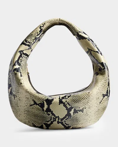KHAITE OLIVIA MEDIUM PYTHON-EMBOSSED LEATHER HOBO BAG