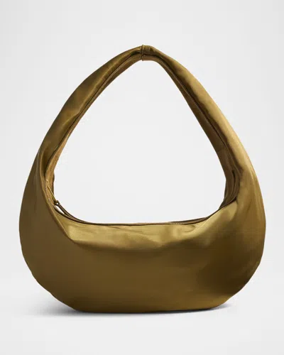 Khaite Olivia Medium Sport Nylon & Suede Shoulder Bag In Brown