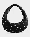 Khaite Olivia Medium Studded Suede Hobo Bag In Black