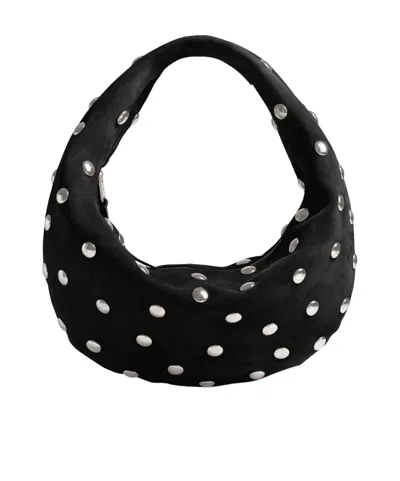 Khaite Olivia Medium Studs Hobo Bag In Black
