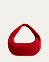 Khaite Olivia Medium Suede Hobo Bag In Rebel