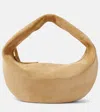Khaite Olivia Medium Suede Shoulder Bag In Beige