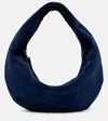Khaite Olivia Medium Suede Shoulder Bag In Blue