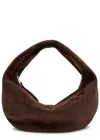 Khaite Olivia Medium Suede Top Handle Bag In Brown